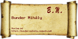 Bunder Mihály névjegykártya
