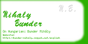 mihaly bunder business card