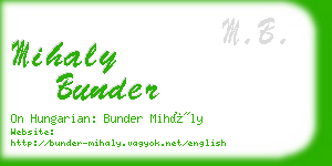 mihaly bunder business card